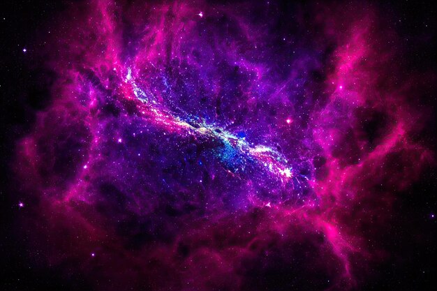 Fondo espacial cosmos de noche estrellada realista y estrellas brillantes vía láctea y galaxia de color de polvo de estrellas