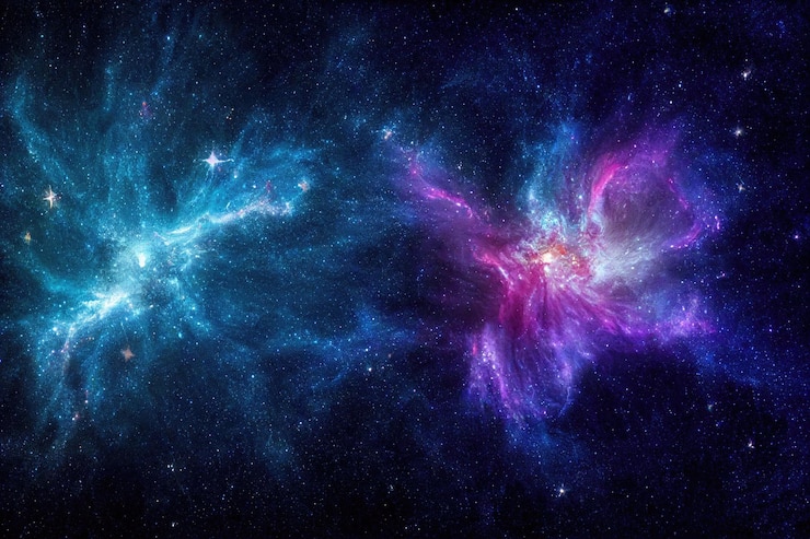 Foto gratuito fondo espacial cosmos de noche estrellada realista y estrellas brillantes vía láctea y galaxia de color de polvo de estrellas