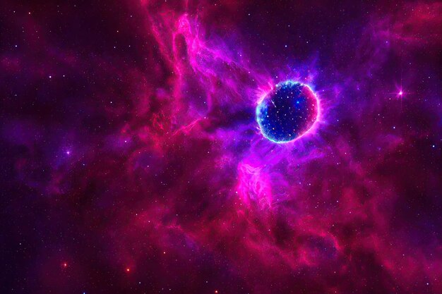 Fondo espacial cosmos de noche estrellada realista y estrellas brillantes vía láctea y galaxia de color de polvo de estrellas