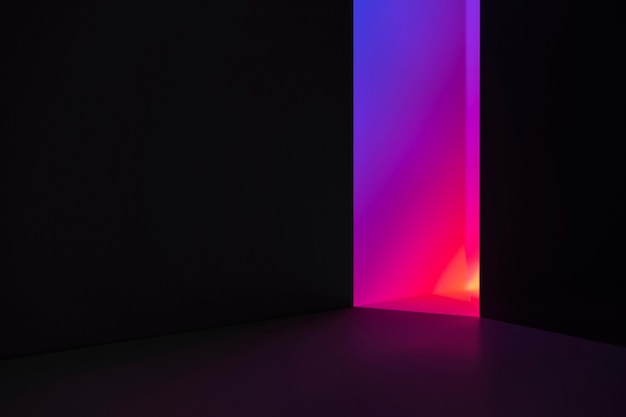 Fondo estético con efecto de luz led de neón abstracto