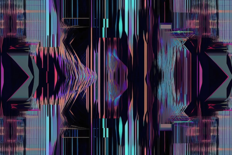 Fondo de falla digital abstracto Patrón de ruido geométrico futurista Decaimiento digital