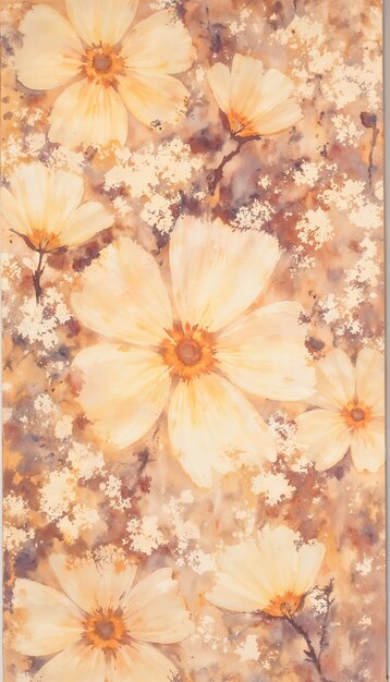 Fondo floral de acuarela de moca
