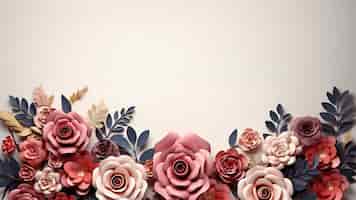 Foto gratuita fondo de flores de rosa 3d con espacio de copia