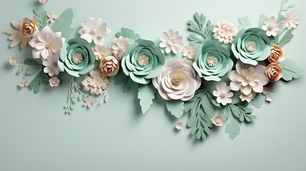 Fondo con flores de rosas en flor en 3D