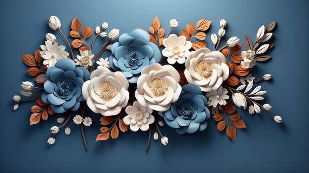 Fondo con flores de rosas en flor en 3D