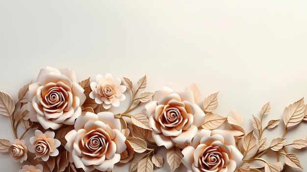 Foto gratuita fondo con flores de rosas en flor en 3d