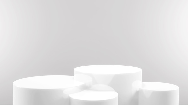 Foto gratuito fondo de forma geométrica en la sala de estudio blanca y gris maqueta minimalista para exhibición en el podio o