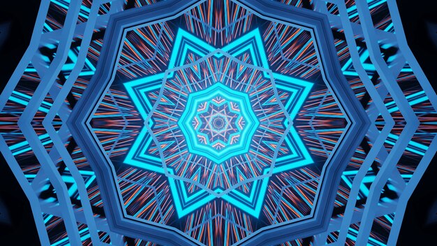 Foto gratuita fondo de formas geométricas con luces láser azules brillantes.