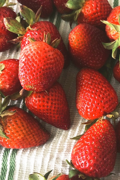 Fondo de fotografía de comida de fresa orgánica fresca