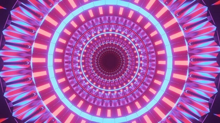Foto gratuito fondo futurista fresco con círculos de colores iluminados