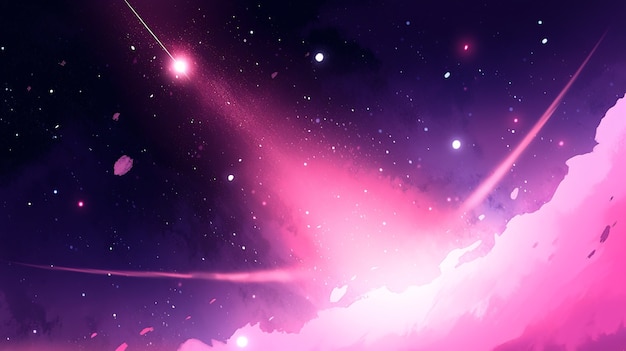 Foto gratuita el fondo de la galaxia de estilo anime