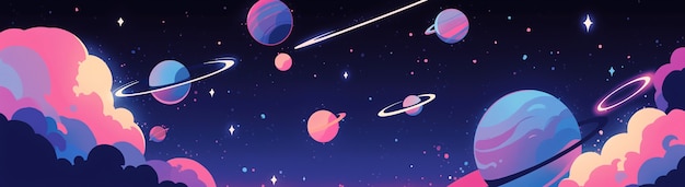 Foto gratuita el fondo de la galaxia de estilo anime