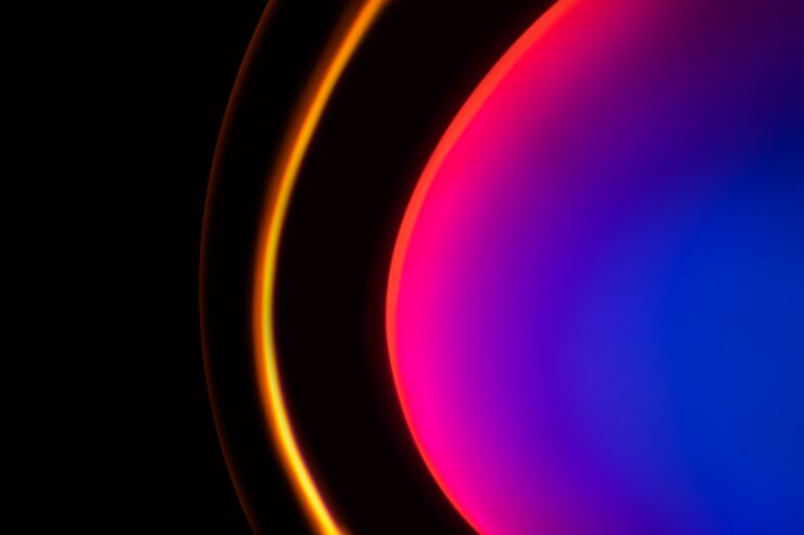 Foto gratuito fondo gradiente con lámpara de proyector de puesta de sol