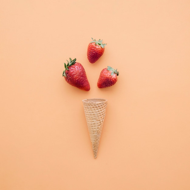 Fondo de helado con fresas