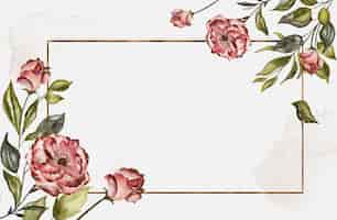 Foto gratuita fondo hermoso marco floral acuarela