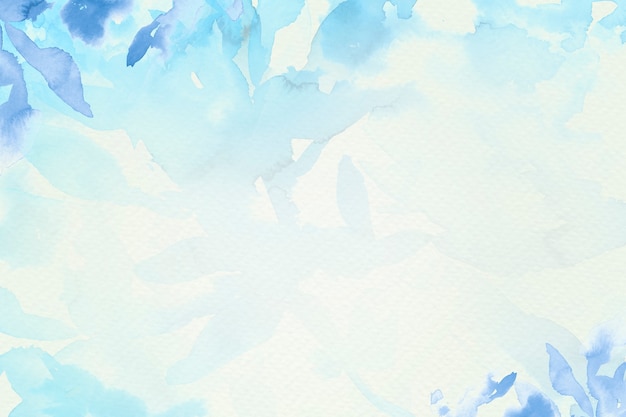 Fondo de hoja de acuarela azul temporada de invierno estética