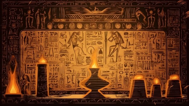 fondo de la ilustración de la tumba egipcia