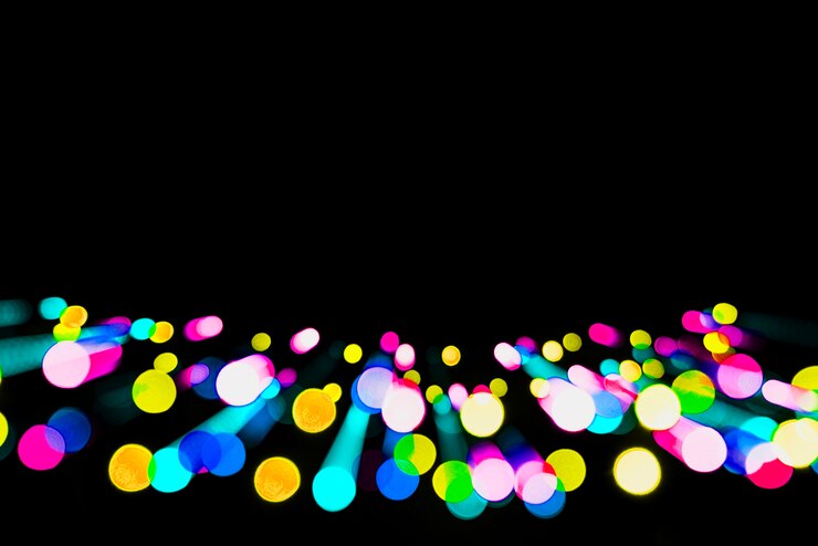 Foto gratuito fondo de luces borrosas de colores con espacio de copia