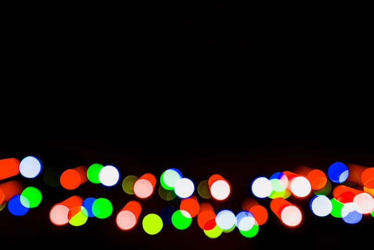Foto gratuito fondo de luces borrosos con copyspace arriba