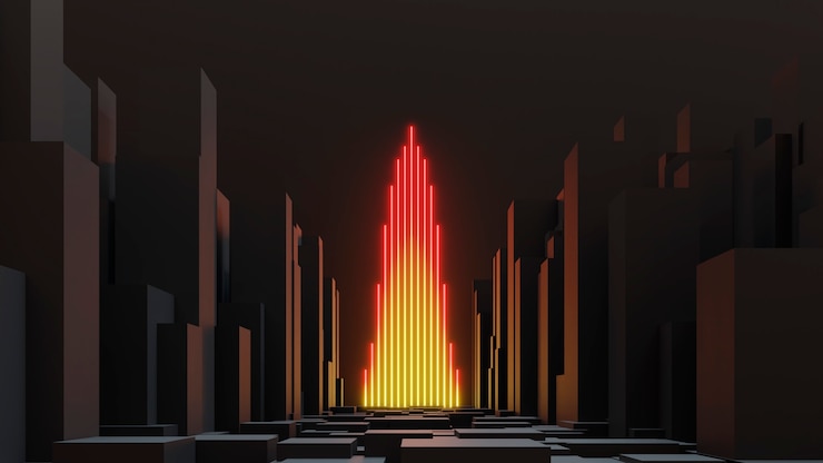 Foto gratuito fondo de luces de neón 3d