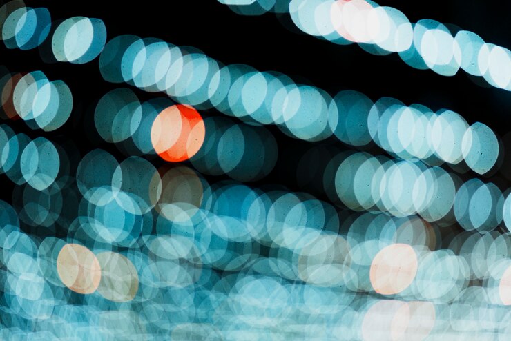 Foto gratuito fondo de luces de neón circulares abstractas
