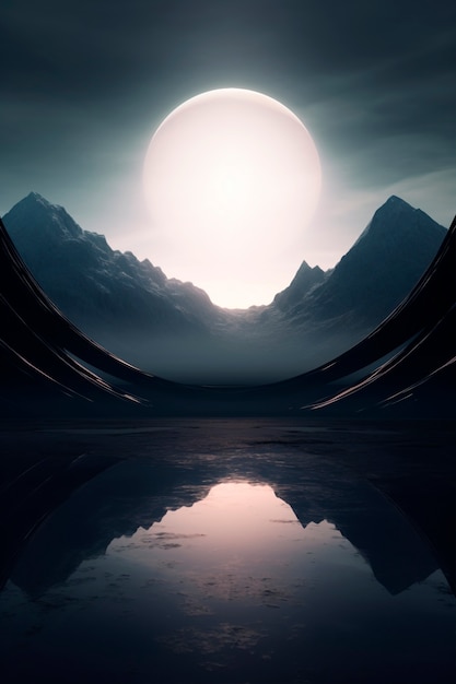 Fondo de la luna futurista