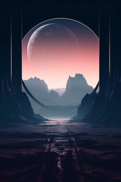 Fondo de la luna futurista