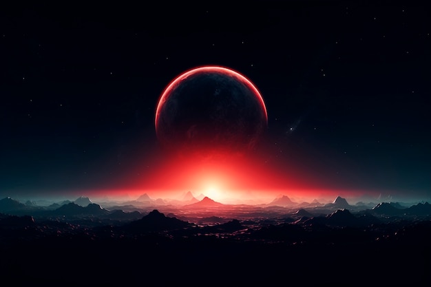 Fondo de la luna futurista