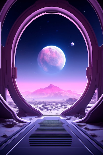 El fondo de la luna futurista