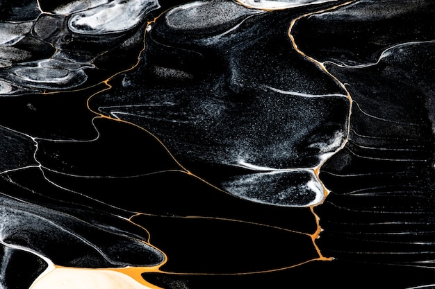 Foto gratuita fondo de mármol líquido negro abstracto textura fluida arte experimental