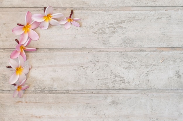 Fondo de mesa con flores decorativas