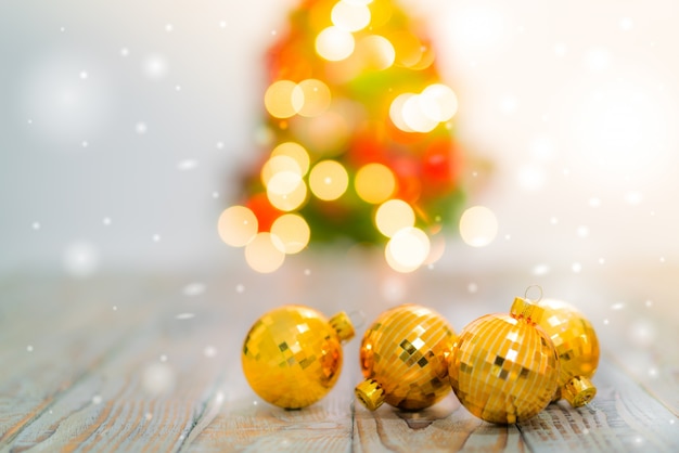 Fondo de mesa de Navidad con decoraciones