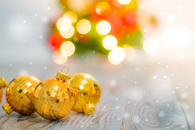 Fondo de mesa de Navidad con decoraciones