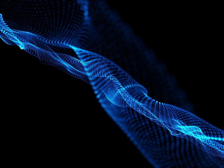 Foto gratuito fondo moderno 3d con partículas que fluyen