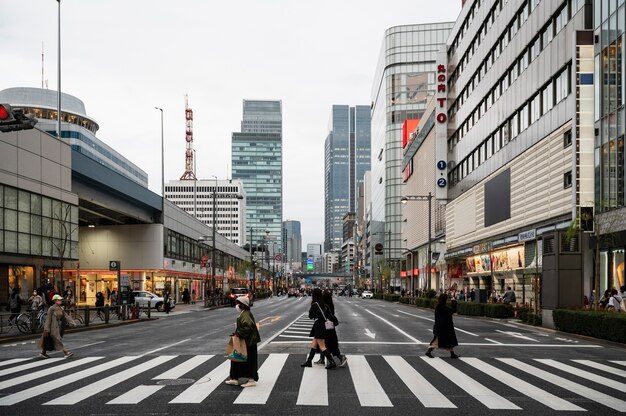 Fondo moderno de la calle tokio