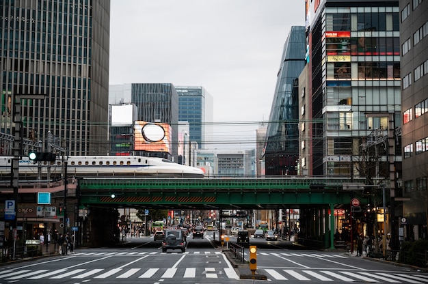 Foto gratuita fondo moderno de la calle tokio