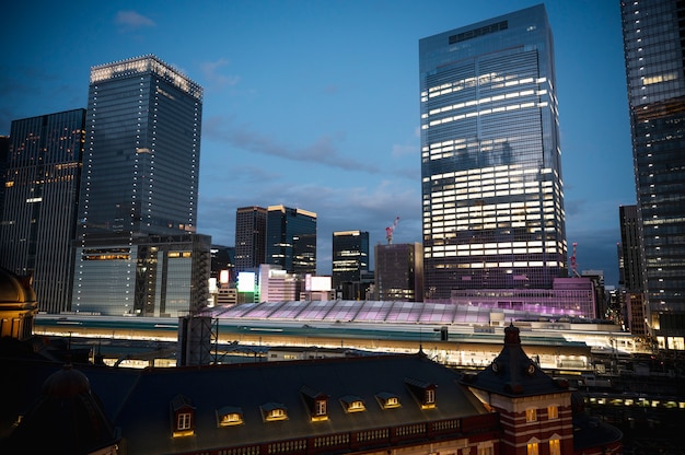 Foto gratuita fondo moderno de la calle tokio