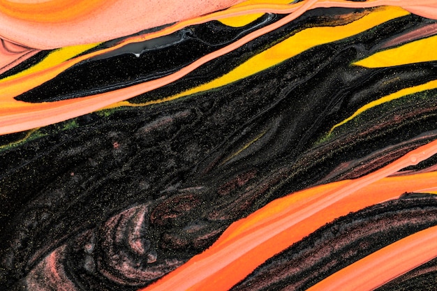 Fondo naranja de mármol líquido abstracto arte experimental de bricolaje