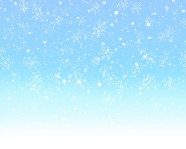 Fondo de navidad con copos de nieve cayendo