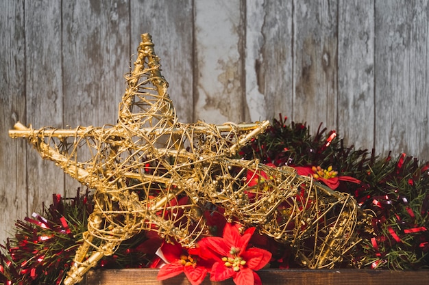 Fondo de navidad con decoración de estrella