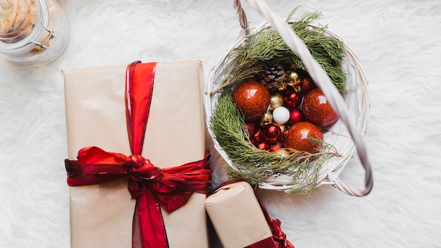 Fondo de navidad decorativo con regalos