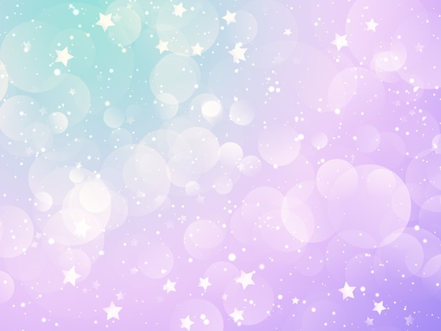 Fondo de Navidad con diseño de estrellas y luces bokeh pastel