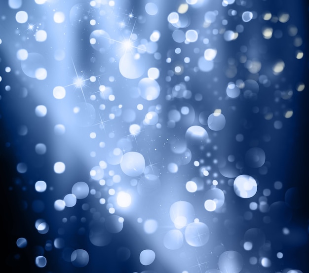 Fondo de Navidad de estrellas y luces bokeh