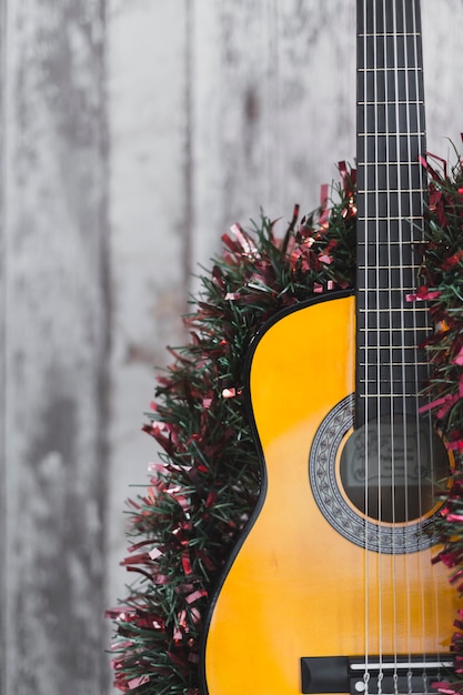 Fondo de navidad con guitara