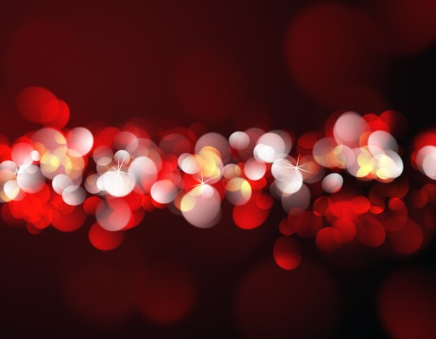 Fondo de navidad con luces bokeh rojas y doradas