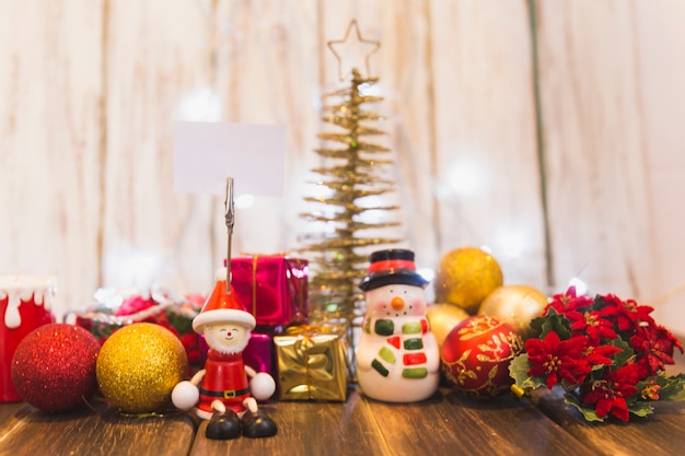 Fondo de navidad en mesa