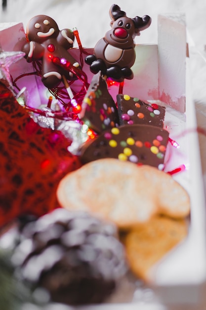 Fondo de navidad con pan de jengibre