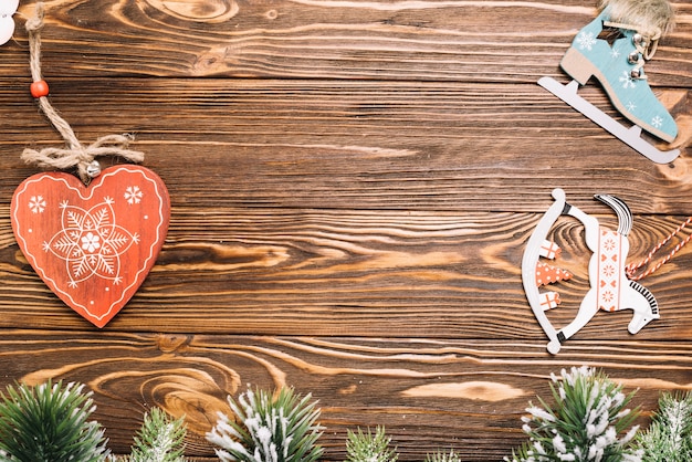 Fondo de navidad con textura de madera