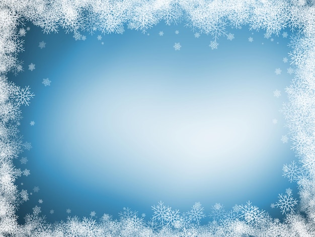 Foto gratuita fondo navideño con borde de copo de nieve