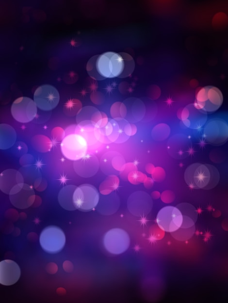 Fondo navideño con luces bokeh y estrellas